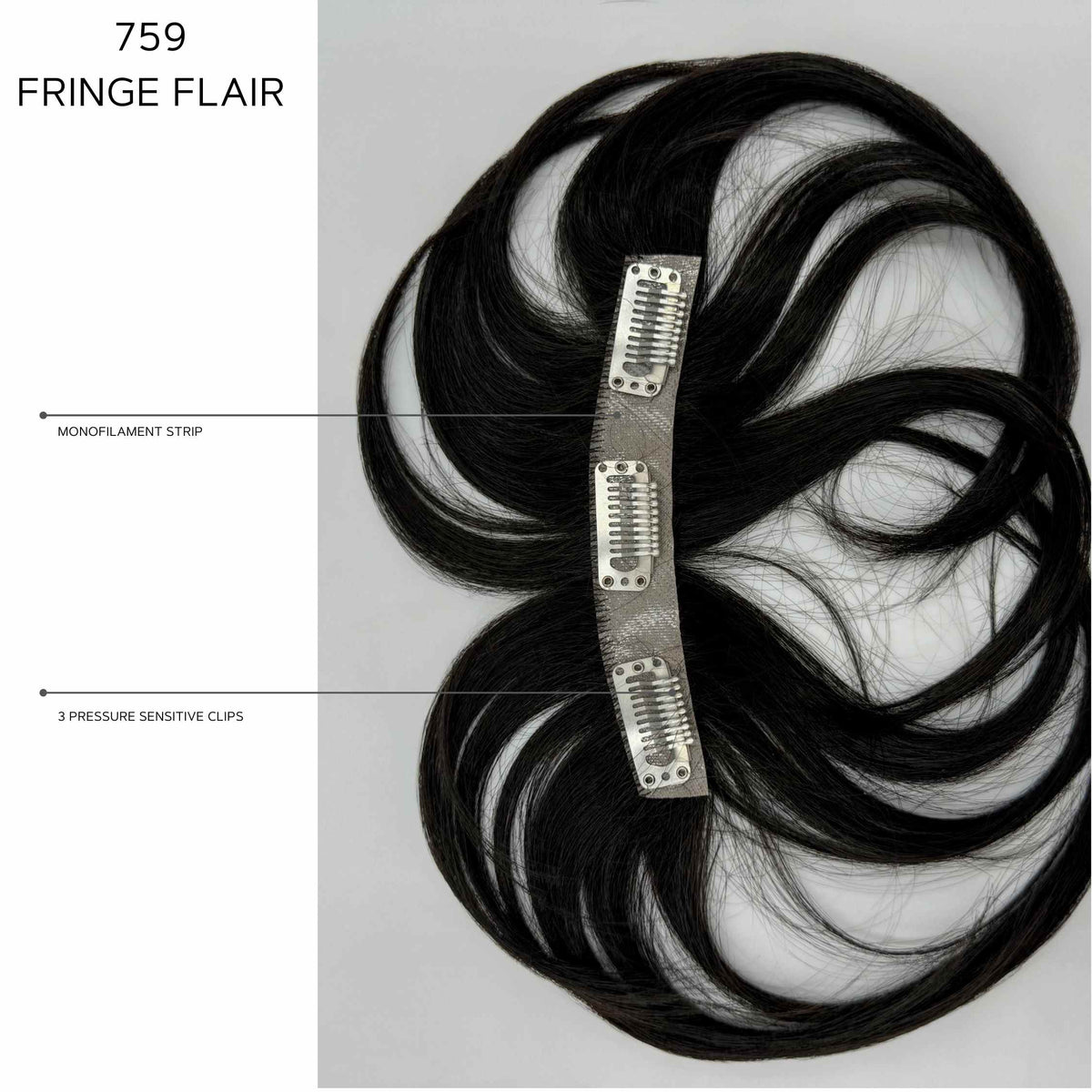 Fringe Flair Clip-In Bang | Synthetic Monofilament Hairpiece | Bon Bon Wigs